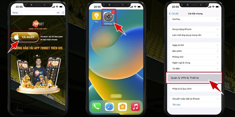 Dù sử dụng thiết bị ios quá trình tải ứng dụng cũng rất đơn giản