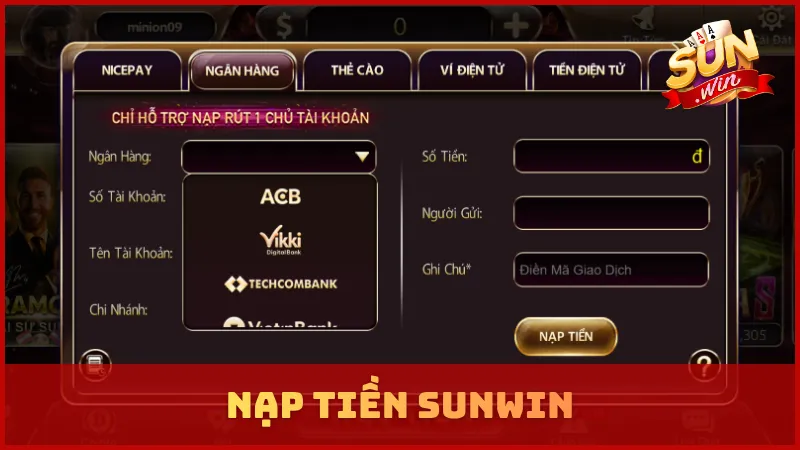 Nạp Tiền SUNWIN - Hướng Dẫn Nạp Thành Công Chỉ Trong Vài Phút