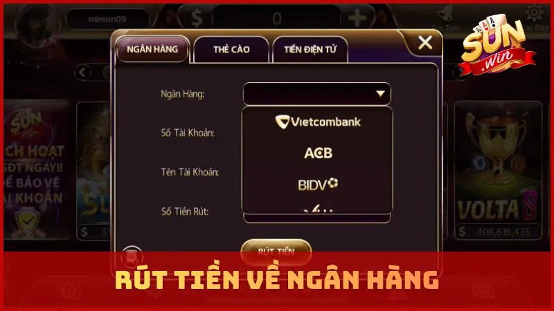 Rút tiền về ngân hàng
