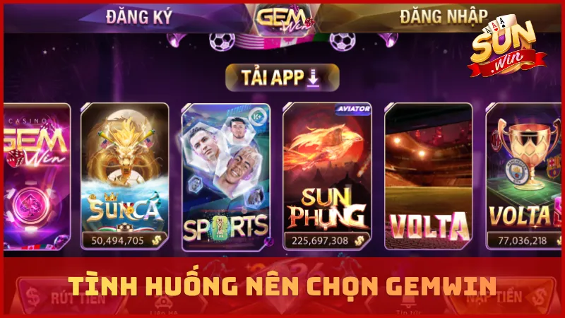 Tình huống nên chọn GEMWIN
